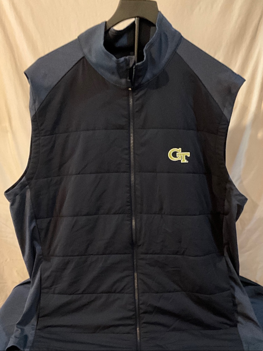 Southern Tide Navy Quilted Vest with GT Logo